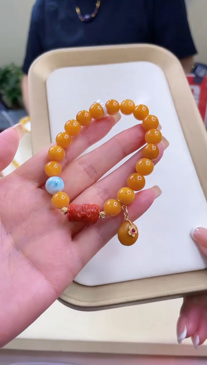 未镶嵌蜜蜡手链多样性发一@@ZY20619002