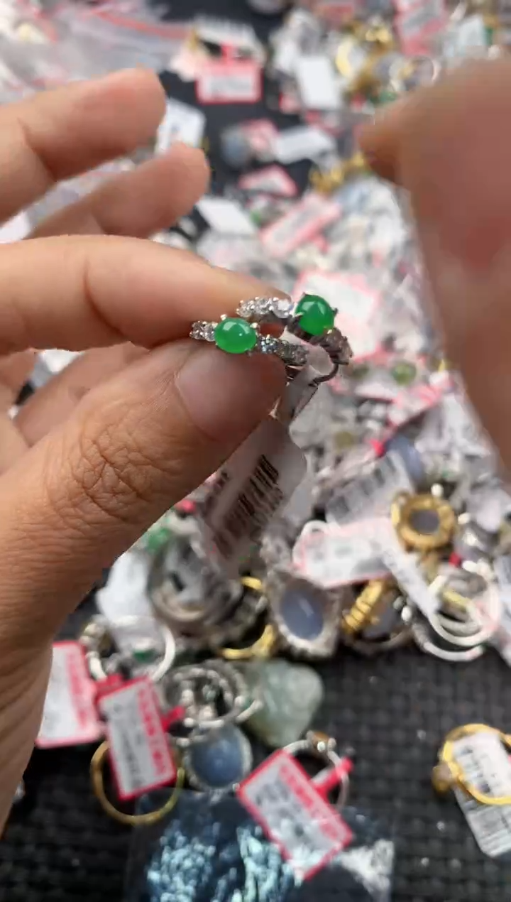 银S925镶嵌戒指翡翠11              6