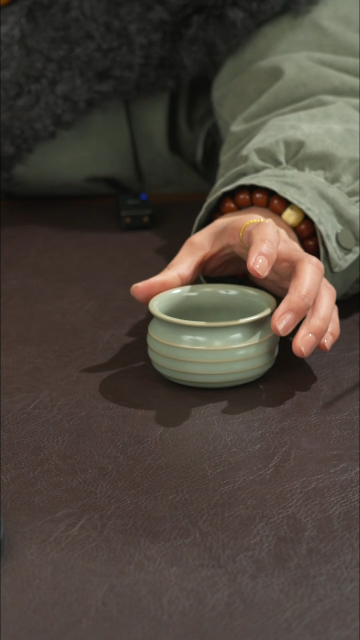 瓷宣宝汝瓷原矿原釉手工作品