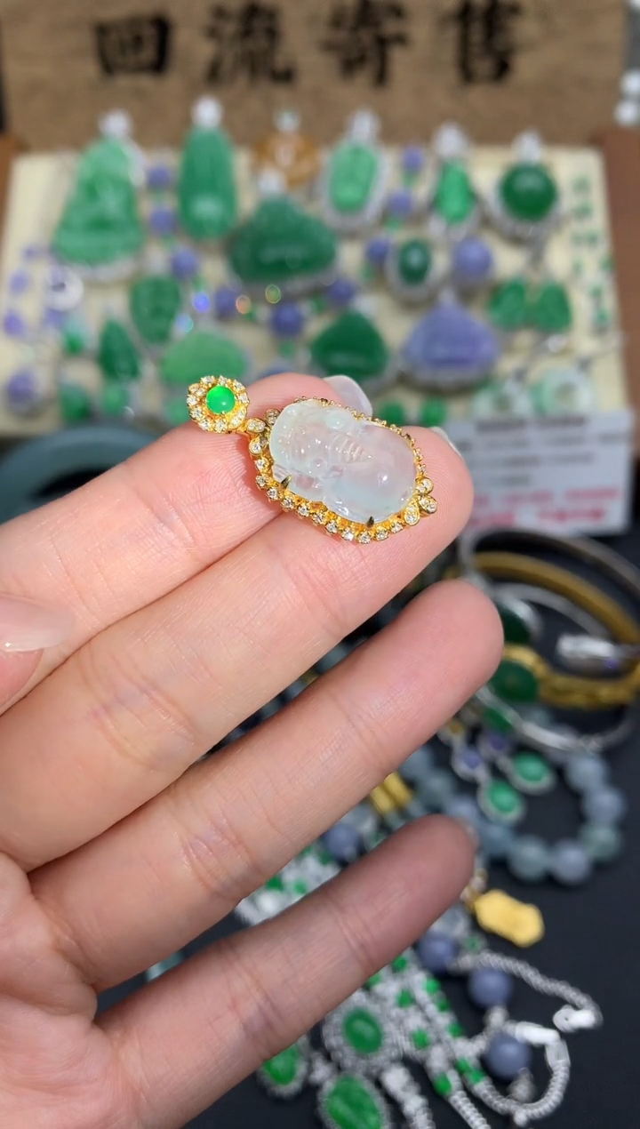 【闪购商品】翡翠颈饰18K金镶嵌476-中国好珍宝