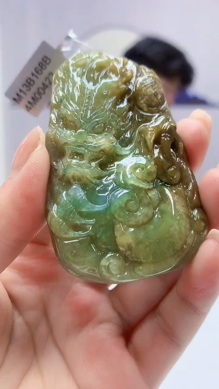 【闪购商品】定制翡翠未镶嵌5145ms-毛货挂件26