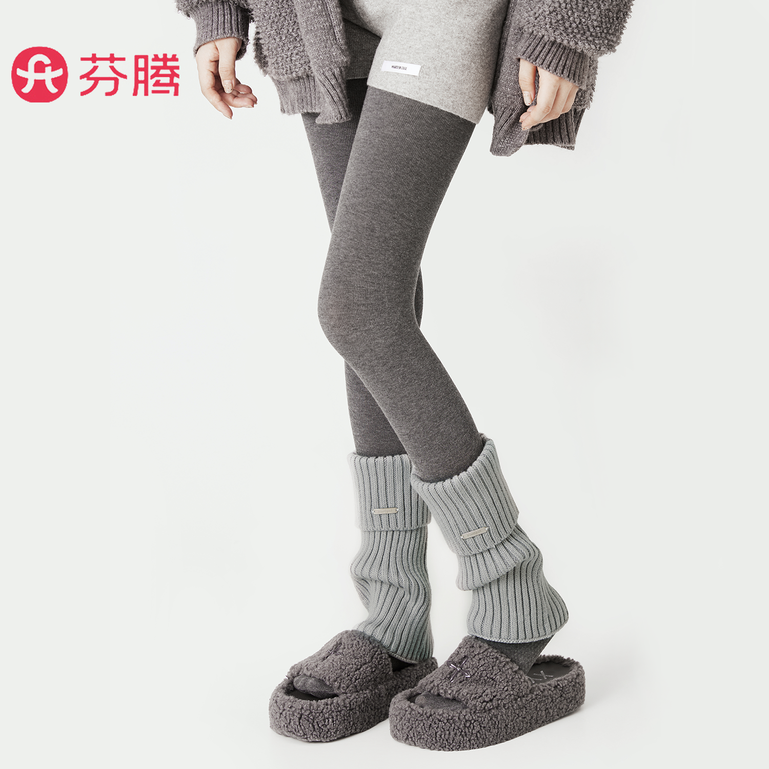 芬腾袜套女秋冬款加厚保暖针织堆堆袜辣妹y2k防滑jk雪地靴小腿袜