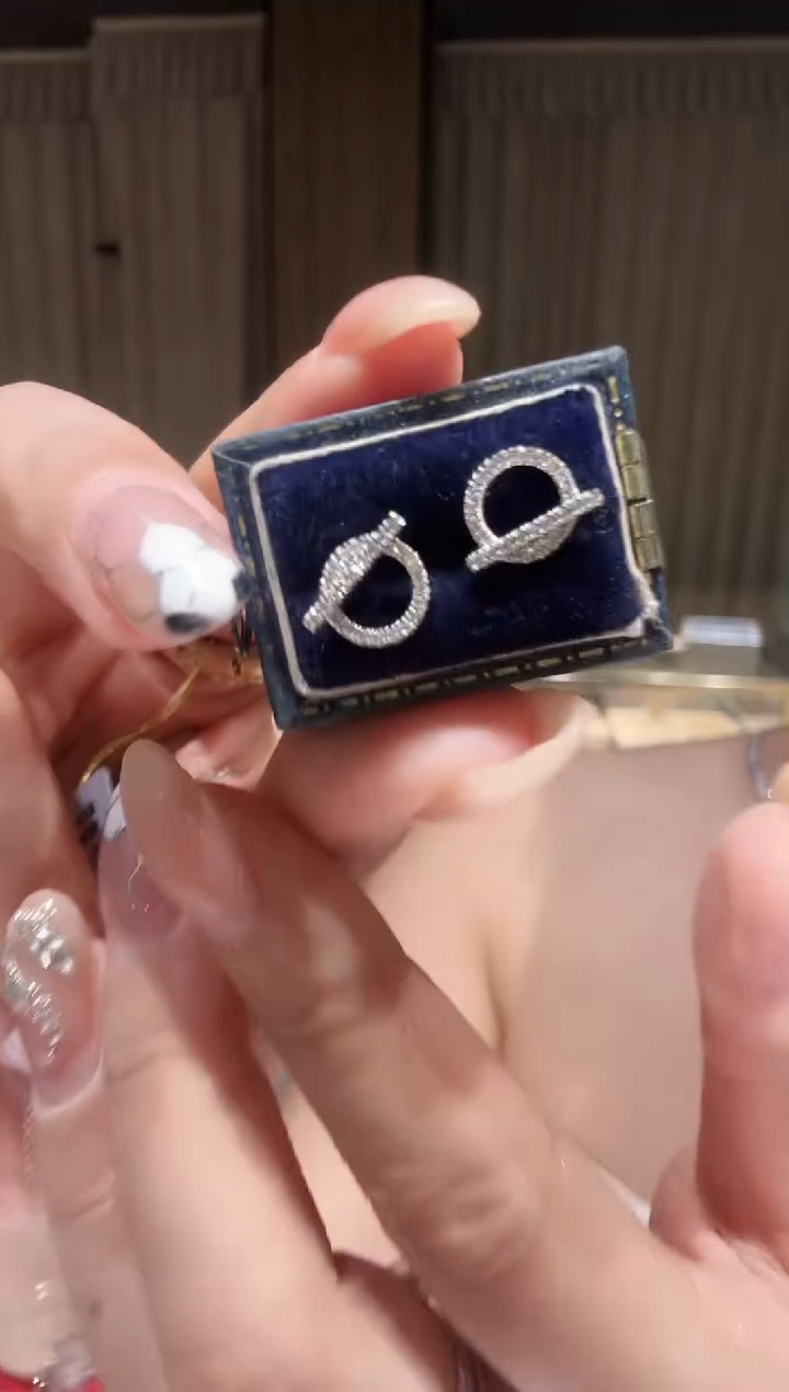 铂Pt950镶嵌耳饰钻石AF0700-PT