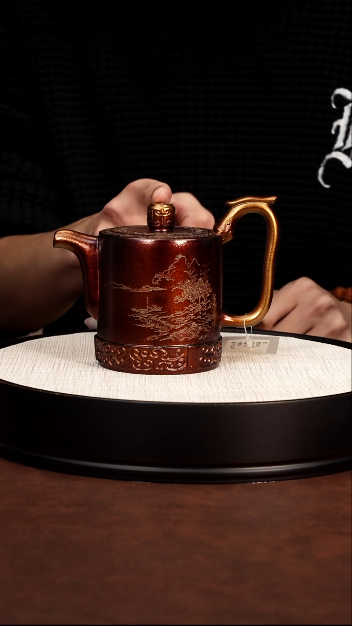 茶壶紫砂贝壳烧 龙柱