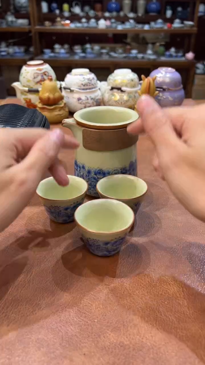 真的很便宜会开片的旅行茶具