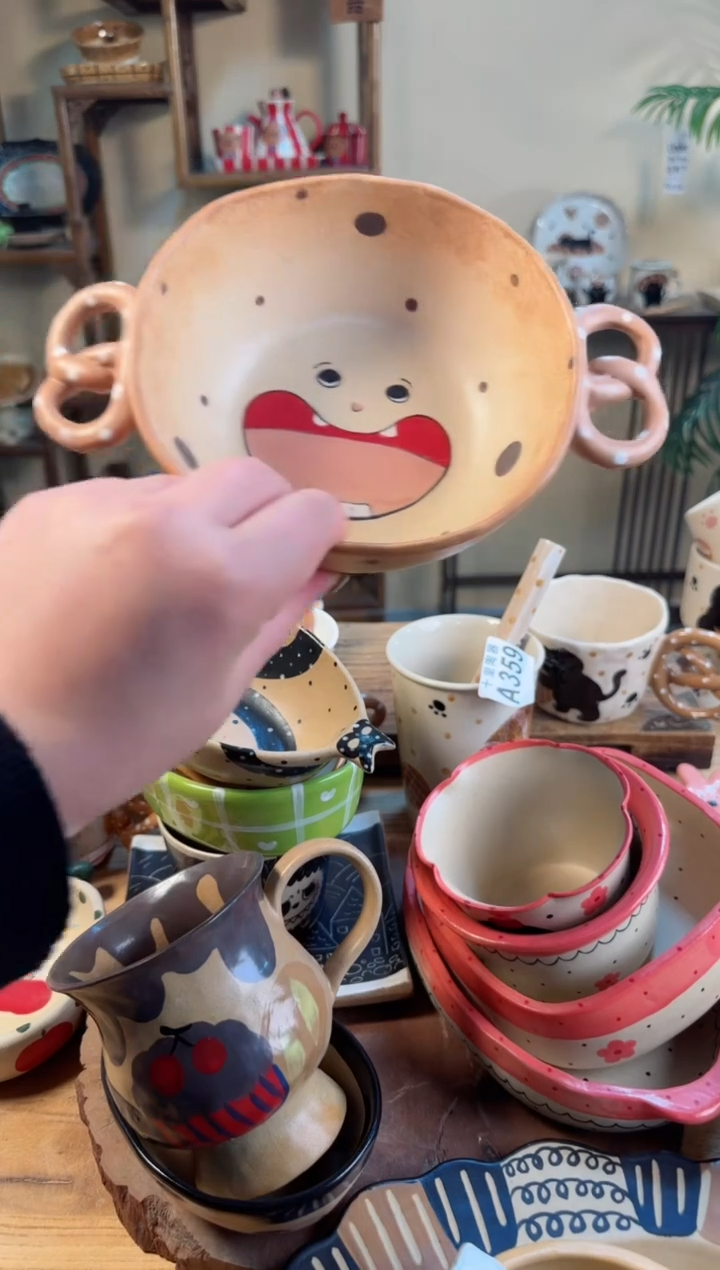 【闪购商品】面包点点碗高温瓷器