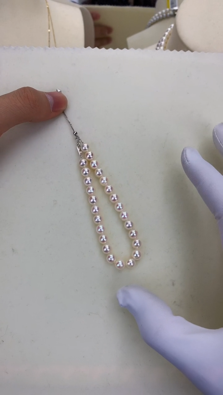 银S925镶嵌DA海水珍珠 GD231 6-7 akoya手链