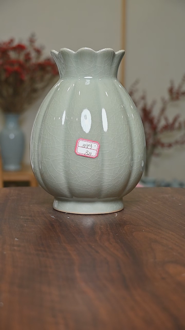 【闪购商品】其他8#纳福瓶 微瑕豆绿釉 朱家款