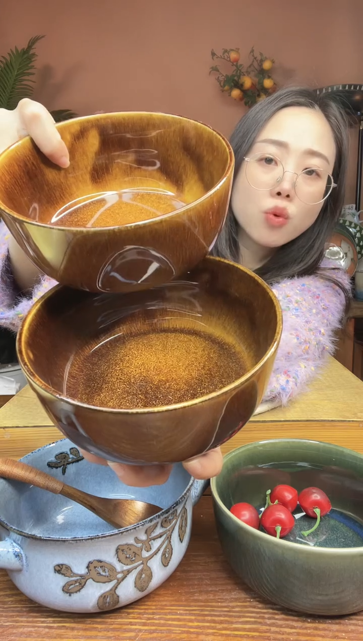 陶瓷6英寸焦糖色面碗 2件 微瑕疵