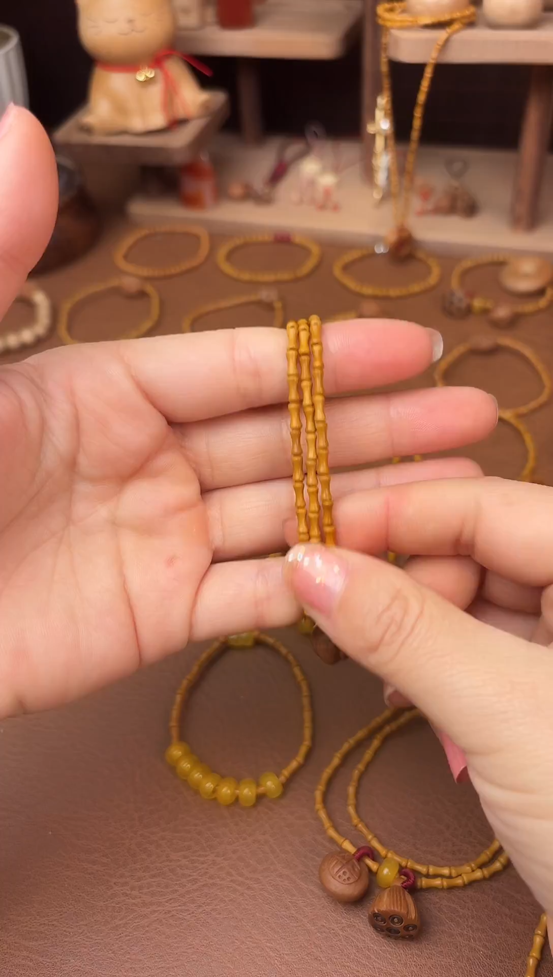 手串桃核三圈好运莲莲竹节跑环