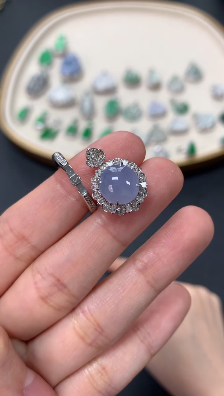 【闪购商品】翡翠戒指18K金镶嵌戒指12800