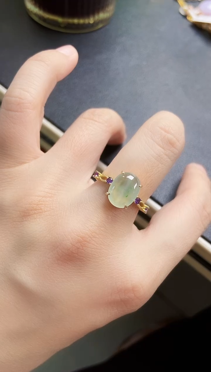 翡翠银S925镶嵌戒指465646