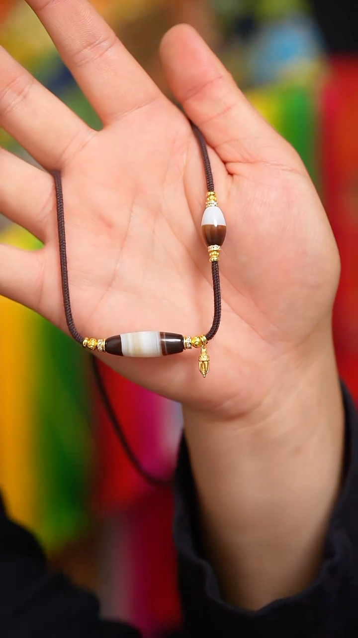 未镶嵌颈饰玛瑙/玉髓缠丝珠珠（多样性发货，发其一）