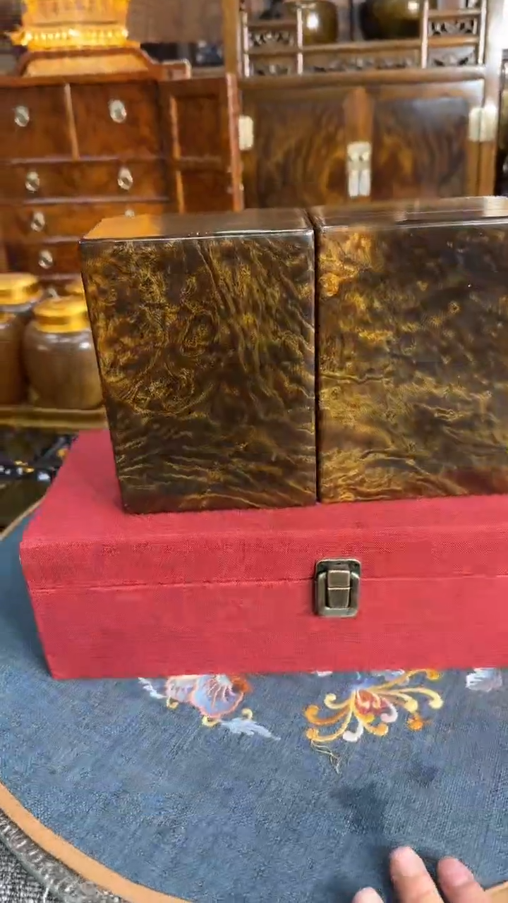 【闪购商品】乌木类成套家具阴沉翻盖小盒  一对s54