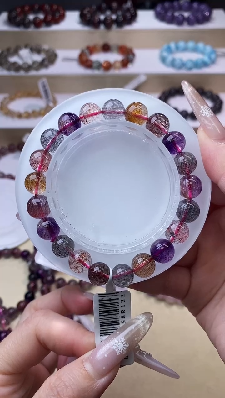 【闪购商品】水晶手链未镶嵌黑加仑超七单圈9m+