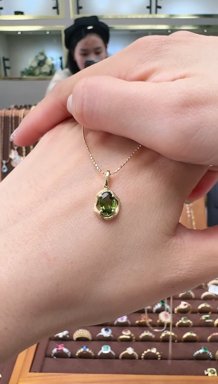 【闪购商品】碧玺吊坠(不含链)18K金镶嵌碧玺