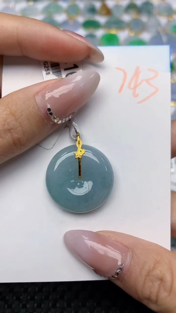 【闪购商品】翡翠颈饰18K金镶嵌 天然翡翠A货