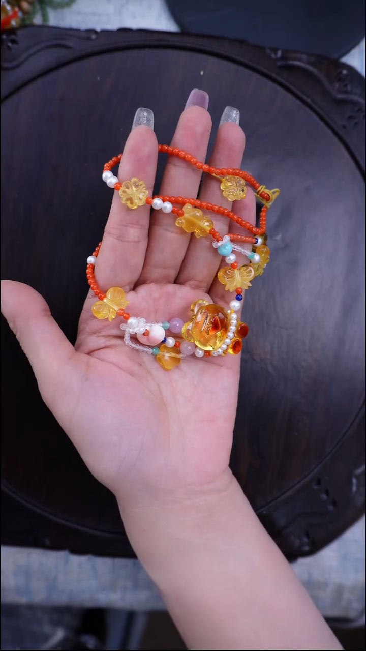 琥珀颈饰未镶嵌多样性发一