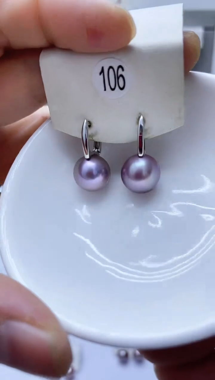 【闪购商品】淡水珍珠耳饰银S925镶嵌106