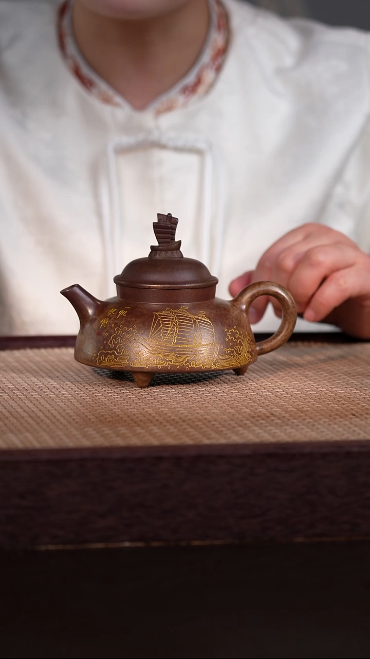 茶壶紫砂虎皮金砂柴烧 240cc