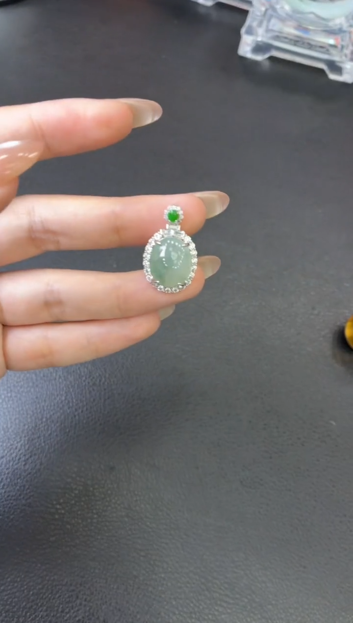 吊坠(不含链)银S925镶嵌翡翠吊坠 多样性发一件