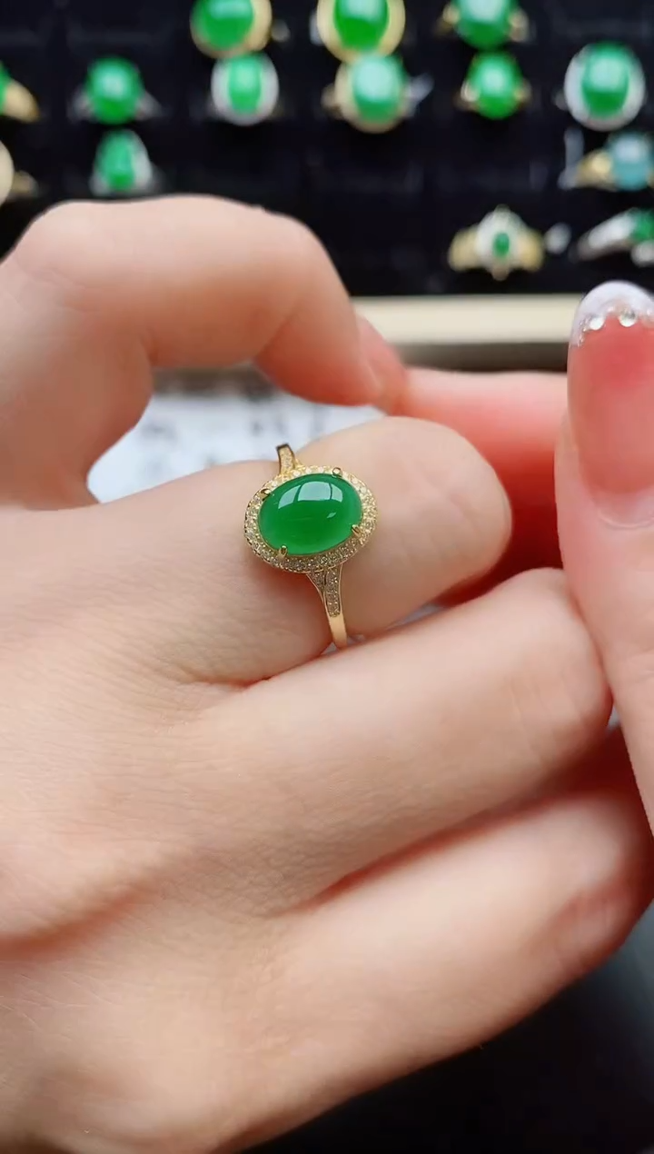 【闪购商品】翡翠戒指银S925镶嵌12121