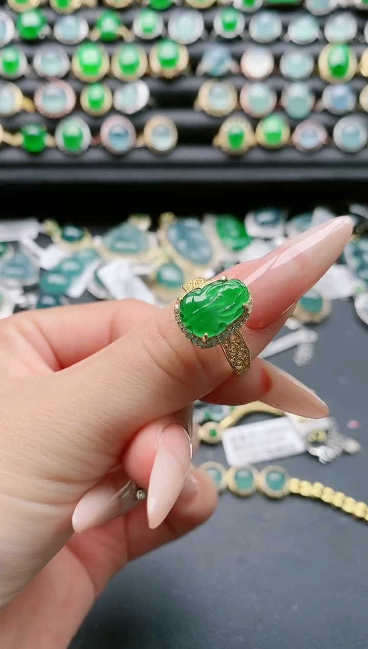 【闪购商品】翡翠戒指银S925镶嵌111111
