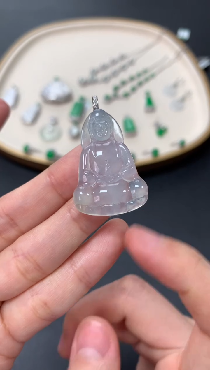 【闪购商品】翡翠吊坠(不含链)18K金镶嵌1980