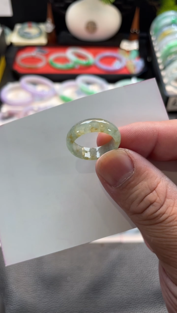 未镶嵌戒指翡翠80号链接 有纹裂 1516