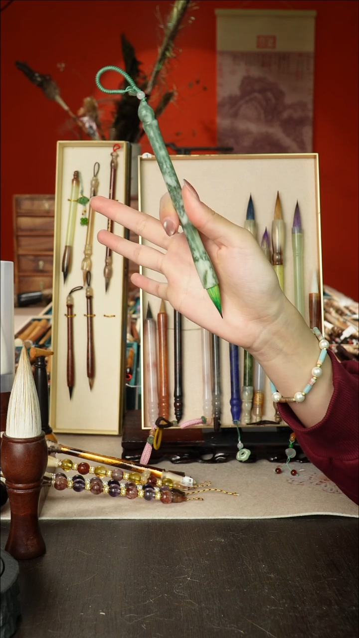 63号闪孤品高货毛笔链接 清水试笔 蘸墨不退