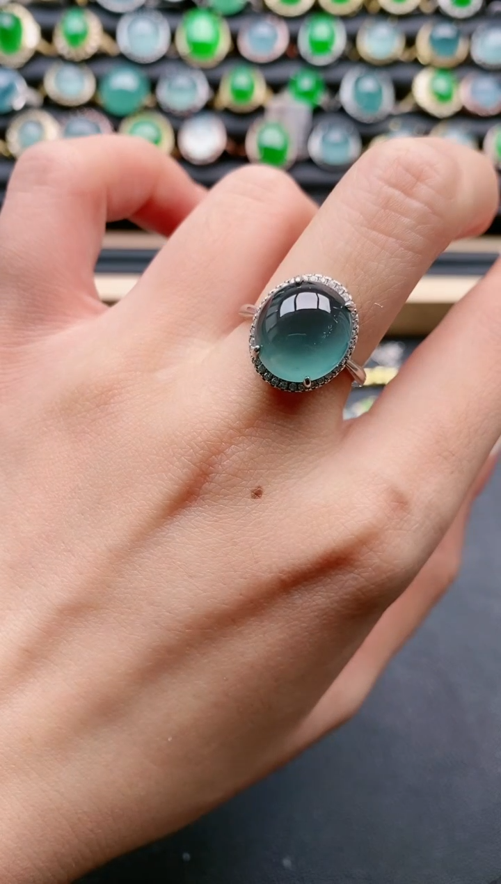 【闪购商品】翡翠戒指银S925镶嵌111111111