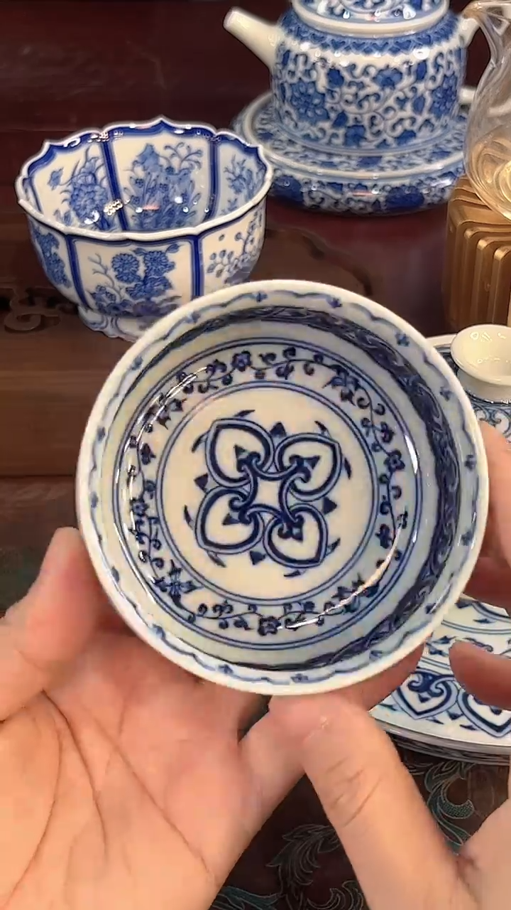 镹曰陶手工手绘柴窑茶具宝相卢氏微瑕