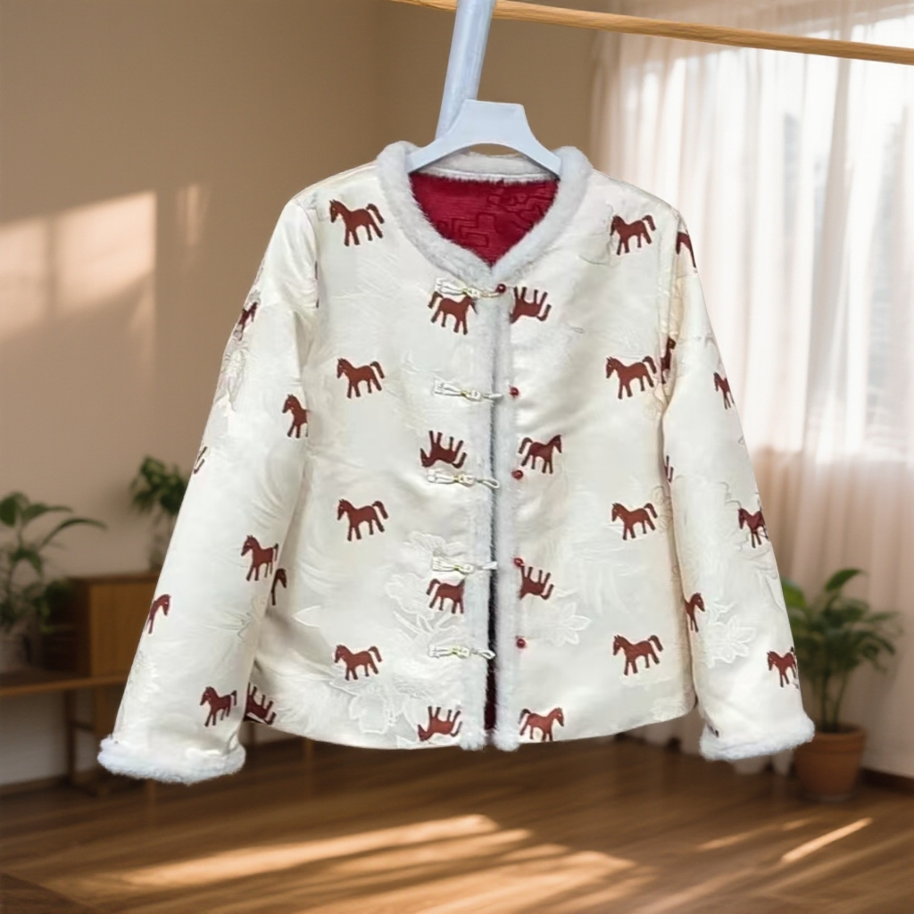 126【马年大吉】新中式高端气质外套国风设计款时尚棉衣棉服上衣