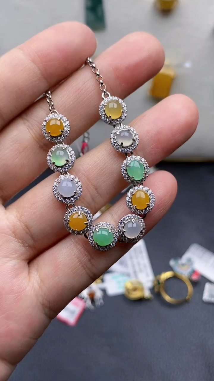 银S925镶嵌戒指翡翠1