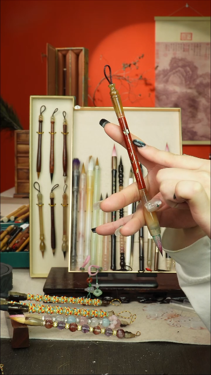 171号闪孤品高货毛笔链接 清水试笔 蘸墨不退