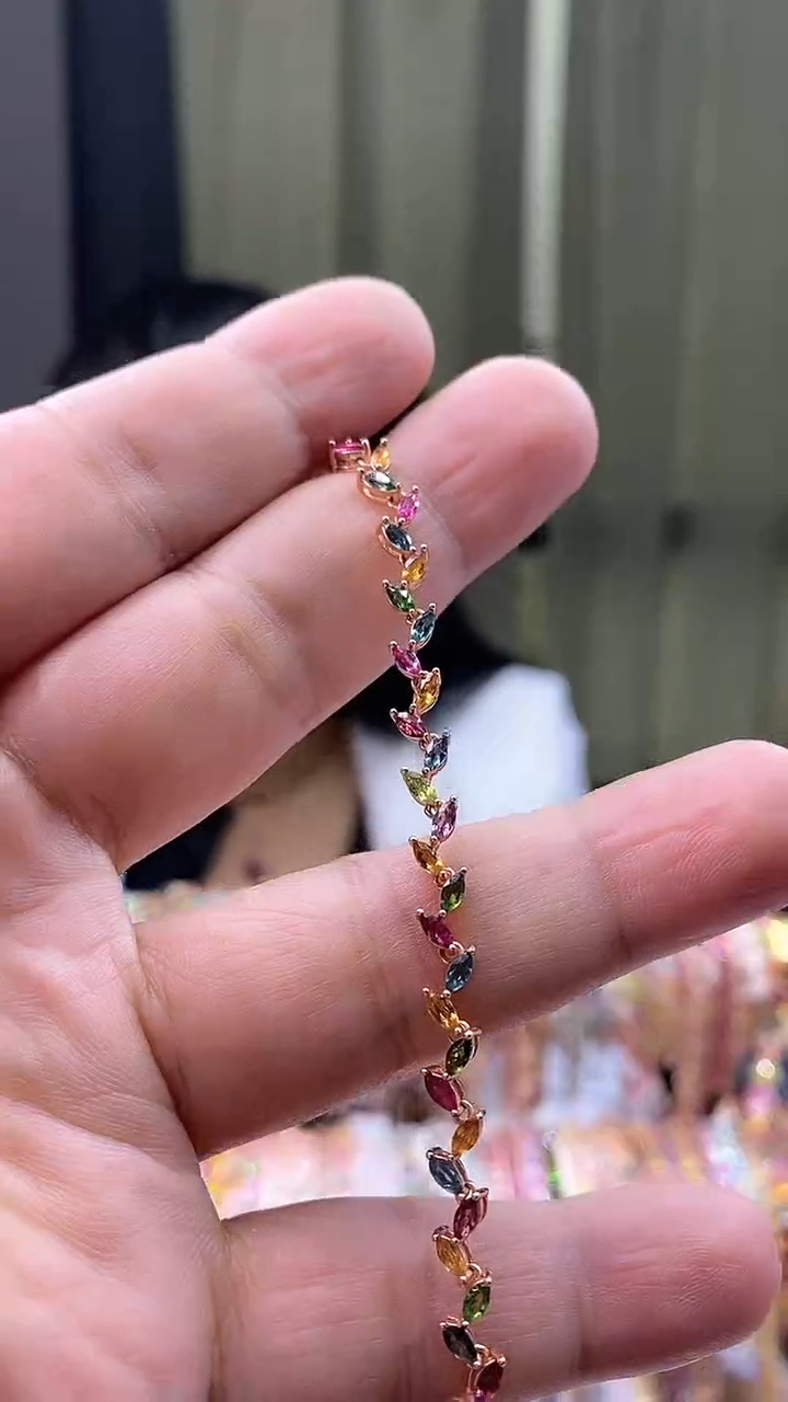 【闪购商品】碧玺手链银S925镶嵌354345354354