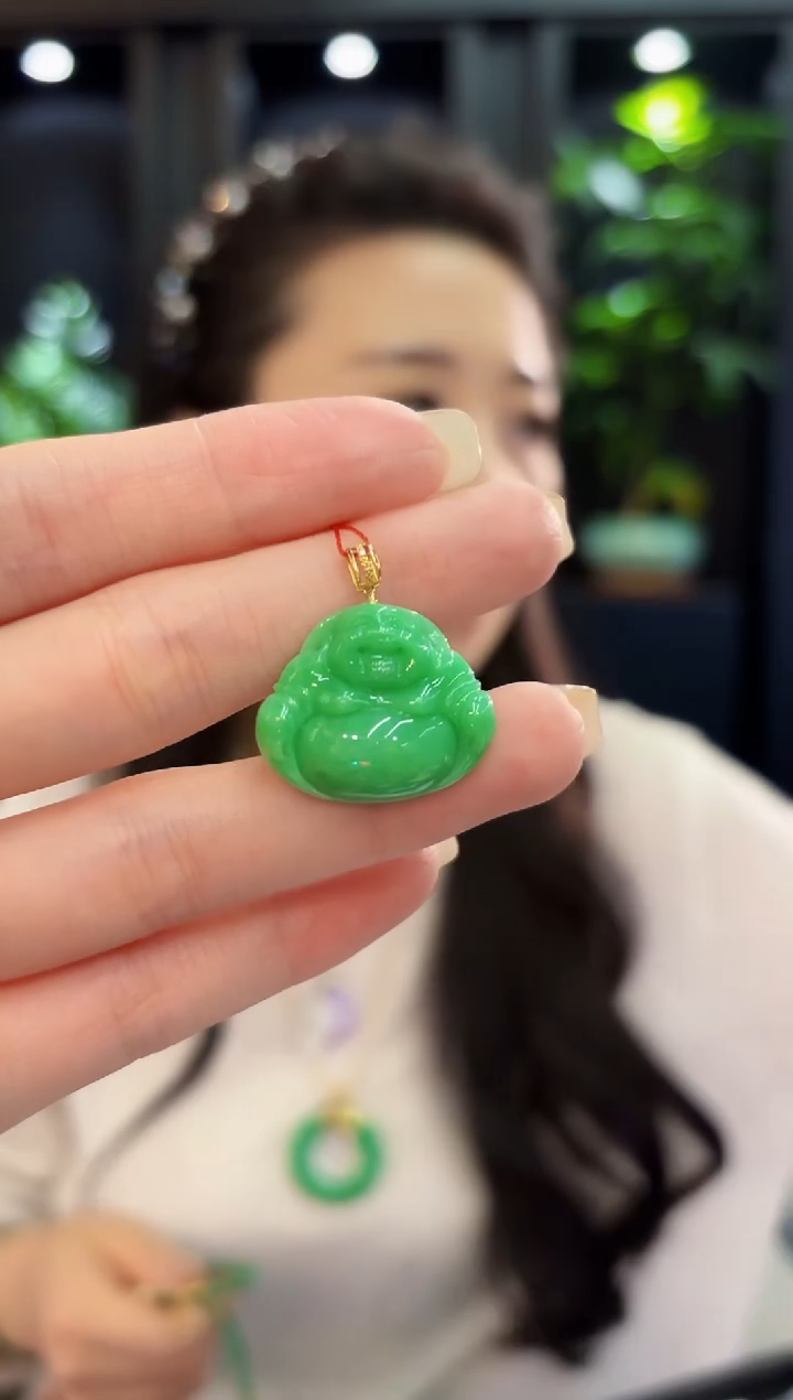 吊坠(不含链)18K金镶嵌翡翠 缅料A货/支持复检/一件