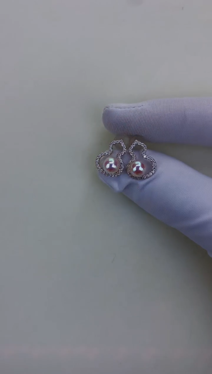 银S925镶嵌DA海水珍珠 GD155 耳钉 6