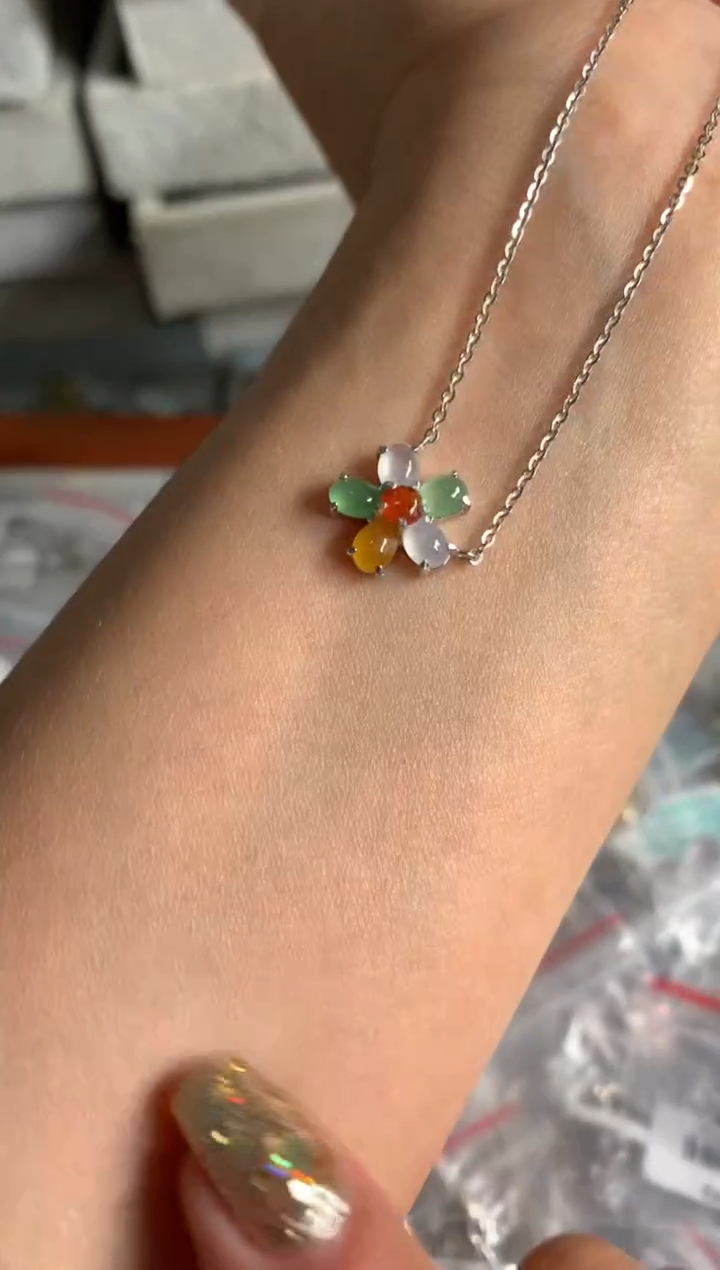 银S925镶嵌戒指翡翠项链