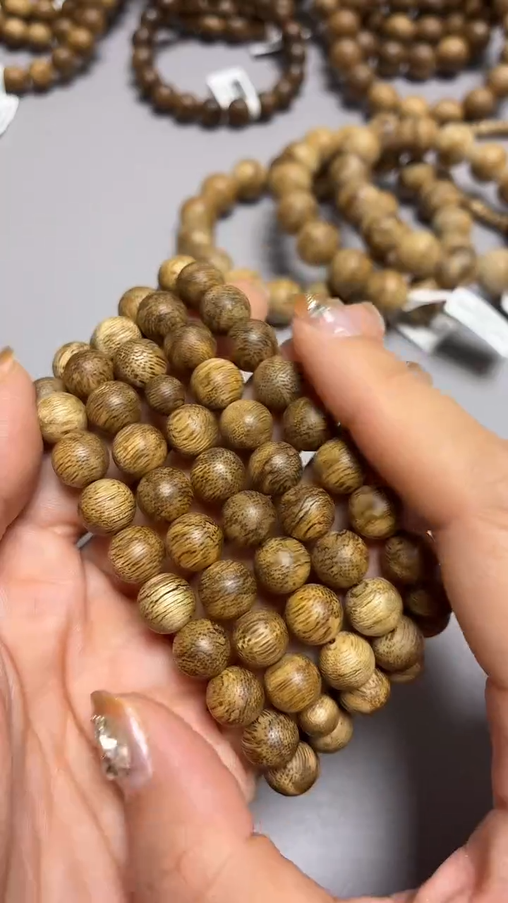 沉香手串俗*菩萨棋圆珠长串0.9多样性发其一