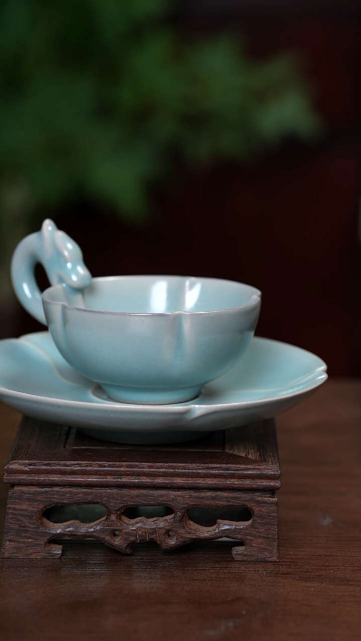 【闪购商品】宝丰原产地仿古釉汝瓷龙首咖啡杯