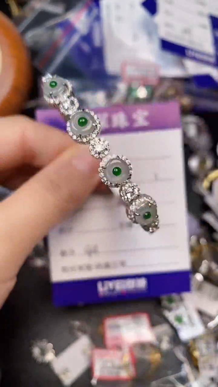 银S925镶嵌戒指翡翠4000