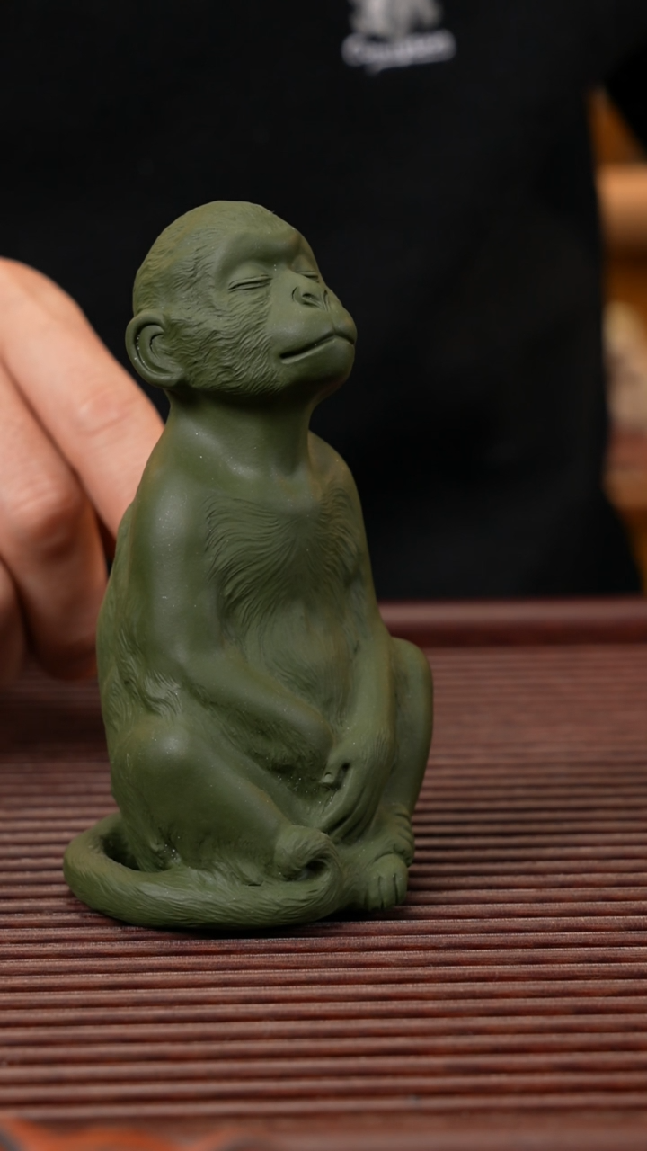 【闪购商品】紫砂茶宠绿泥老猴