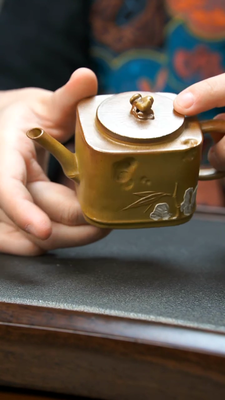 【闪购商品】紫砂茶壶柴烧竹节四方壶