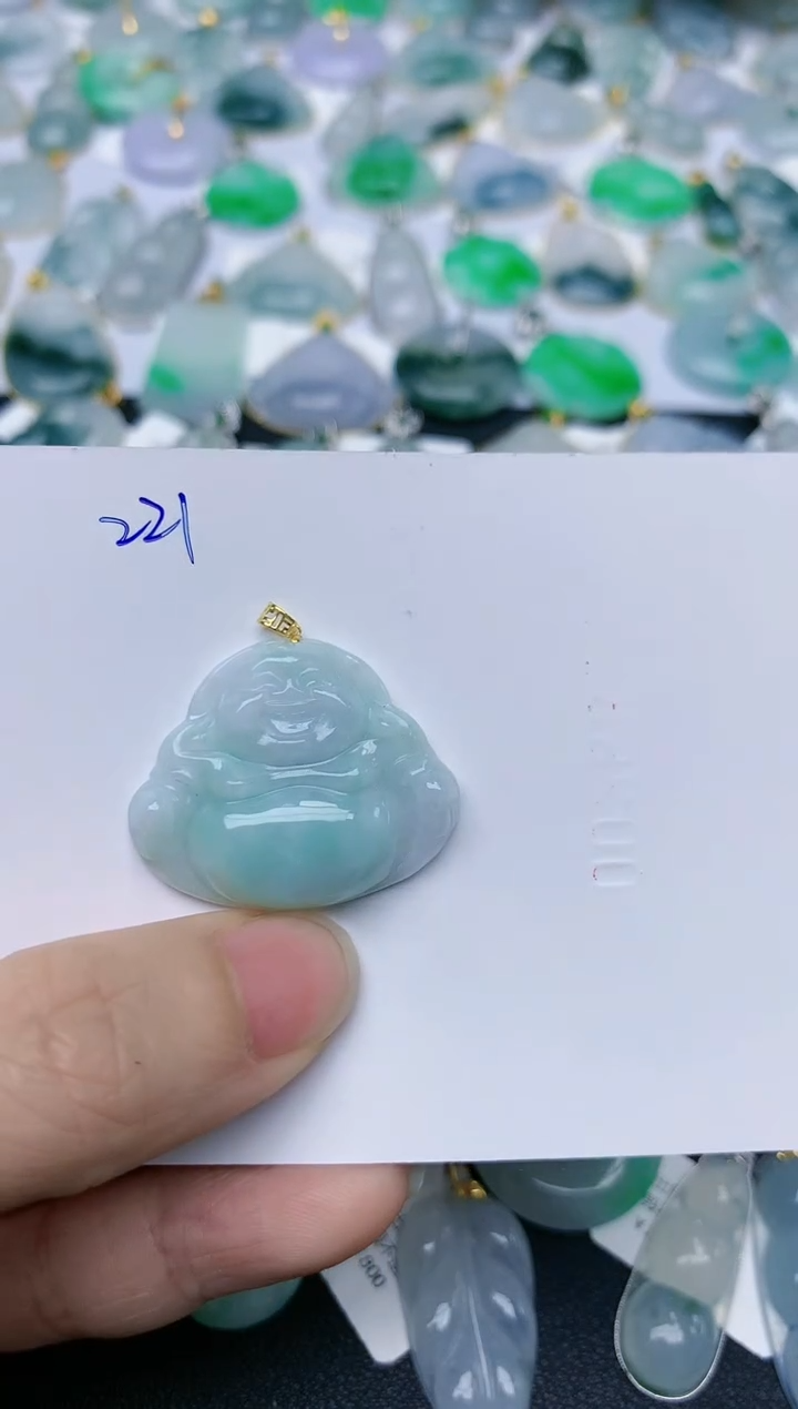 【闪购商品】翡翠颈饰18K金镶嵌天然翡翠A货