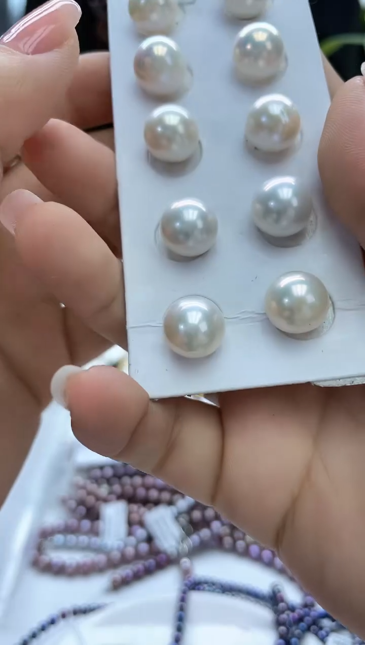 未镶嵌单珠淡水珍珠12mm白珠颗粒珠(多样性发一）