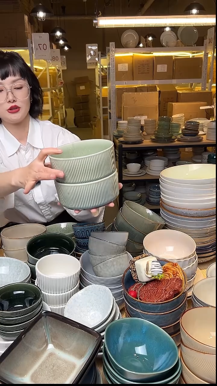 瓷85外贸尾货窑变釉下彩默认微瑕