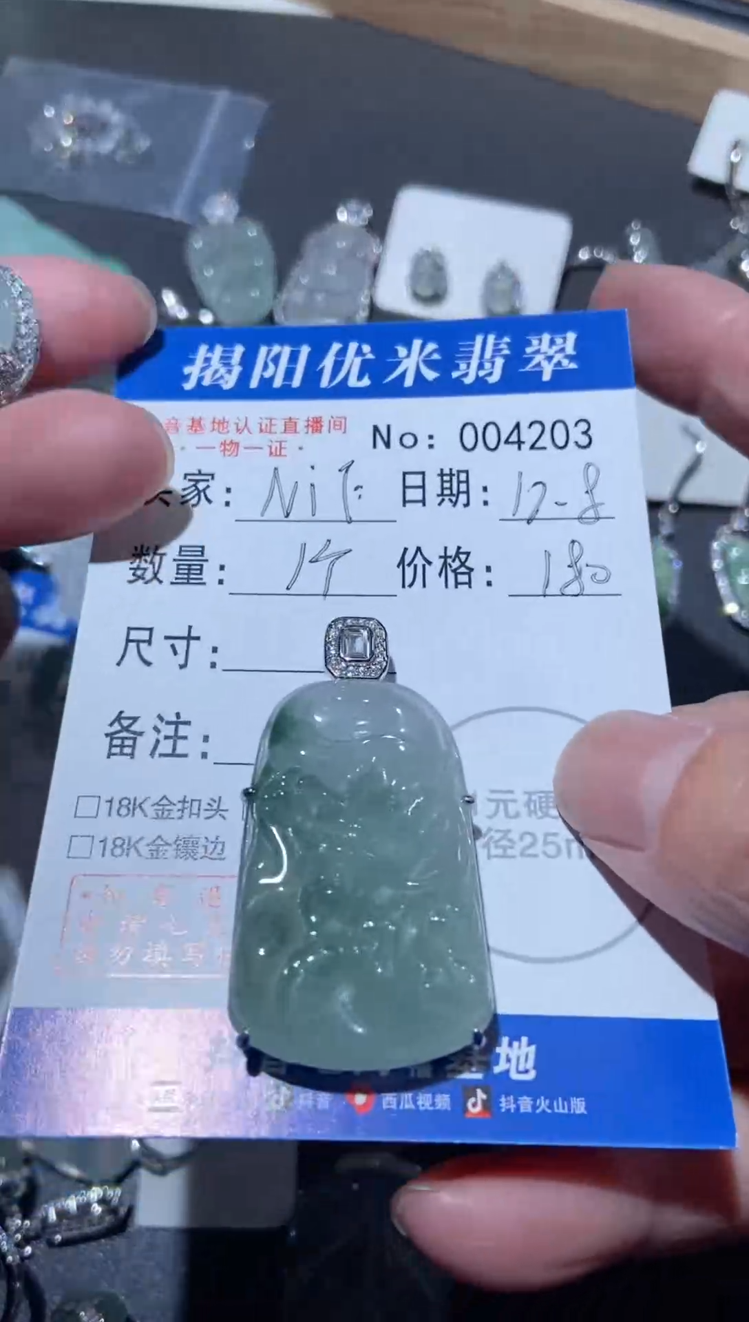 颈饰银S925镶嵌翡翠M* 银S925镶嵌