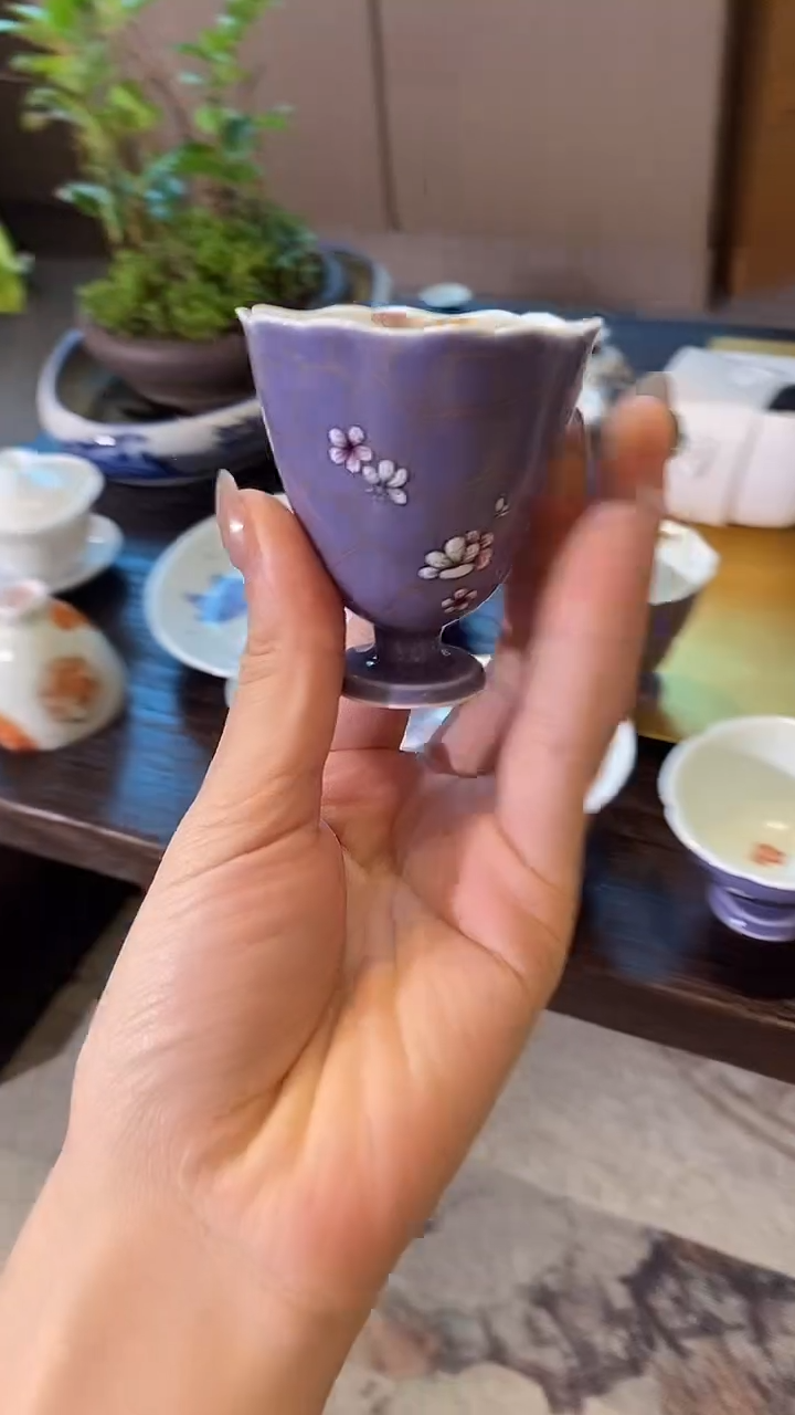摆件三秋月景德镇手工手绘主人杯