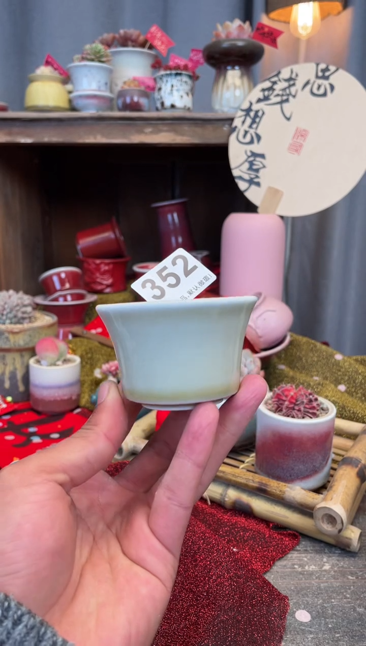 【闪购商品】摆件352景德镇手工花盆 默认微瑕